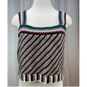 NWT VERONICA BEARD Livinia Crochet Tank Top Crop Womens (XL) Boho Festival ($348